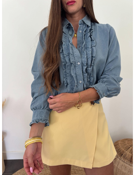 Elmie - chemise en jean à volants