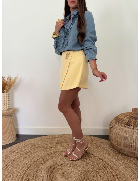 Elmie - chemise en jean à volants