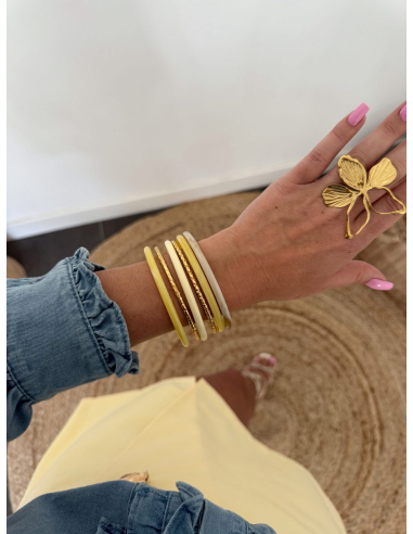 Jonas - bracelets en résine jaune