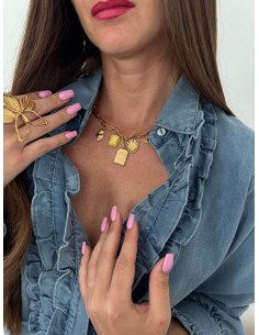 Cyprien - collier charms fin doré 2