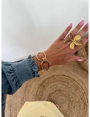 Nolan - bracelet anneaux doré
