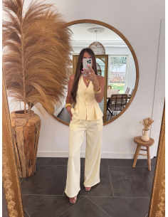 Pedra - pantalon de tailleur jaune