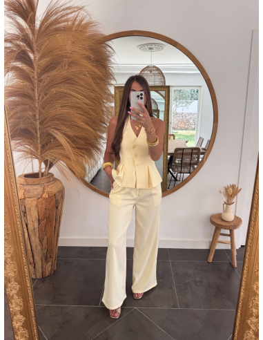 Pedra - pantalon de tailleur jaune