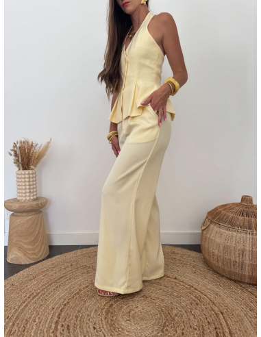 Pedra - pantalon de tailleur jaune