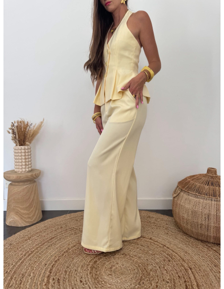 Pedra - pantalon de tailleur jaune