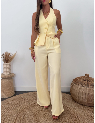Pedra - pantalon de tailleur jaune