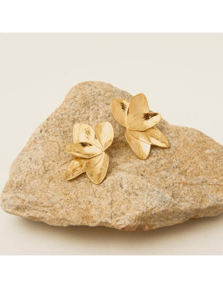 Marta - boucles d'oreilles fleur dorée