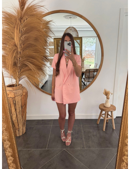 Rachel - combishort blazer corail