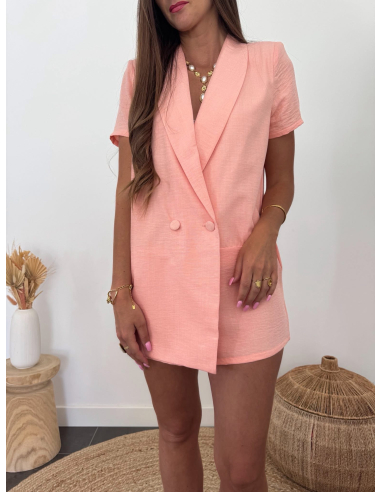 Rachel - combishort blazer corail