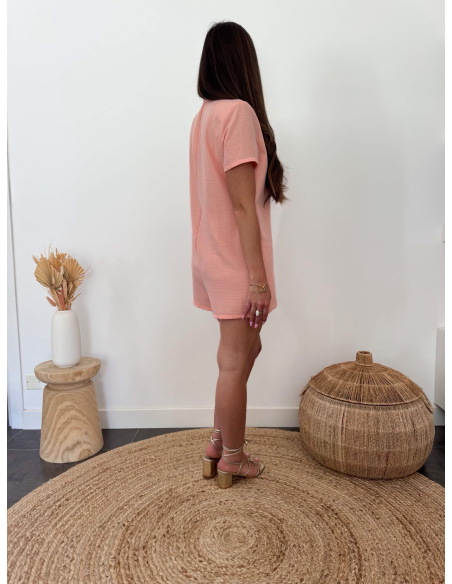 Rachel - combishort blazer corail