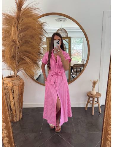 Talyra - robe chemise rayée
