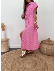 Talyra - robe chemise rayée 2