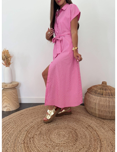 Talyra - robe chemise rayée