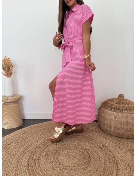 Talyra - robe chemise rayée