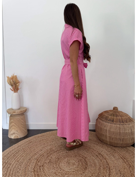Talyra - robe chemise rayée