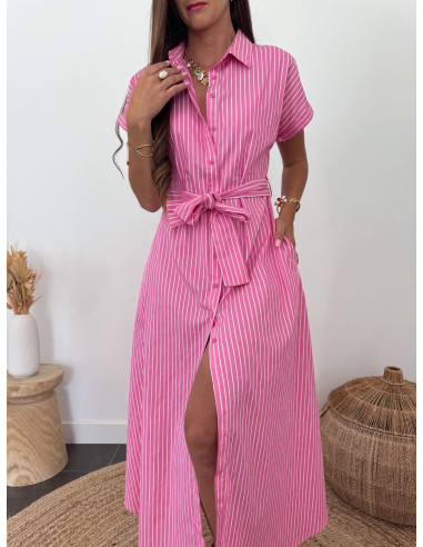 Talyra - robe chemise rayée
