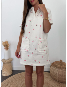 Roxane - robe en jean fleurie 2