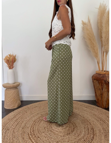 Nicolas - pantalon à pois vert