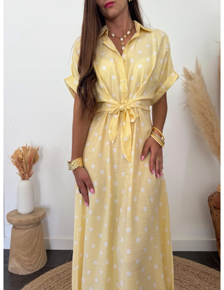 Adrielle - robe chemise à pois