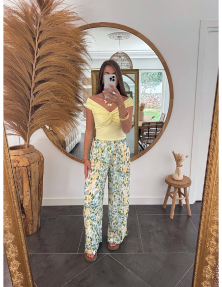 Raphaël - pantalon fleuri plissé