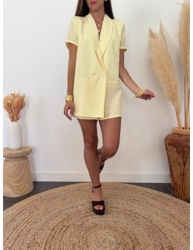 Rachel - combishort blazer jaune