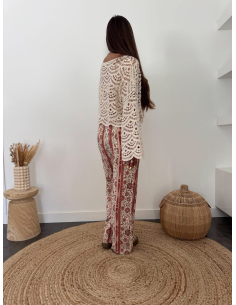 Faïa - top en crochet beige 2