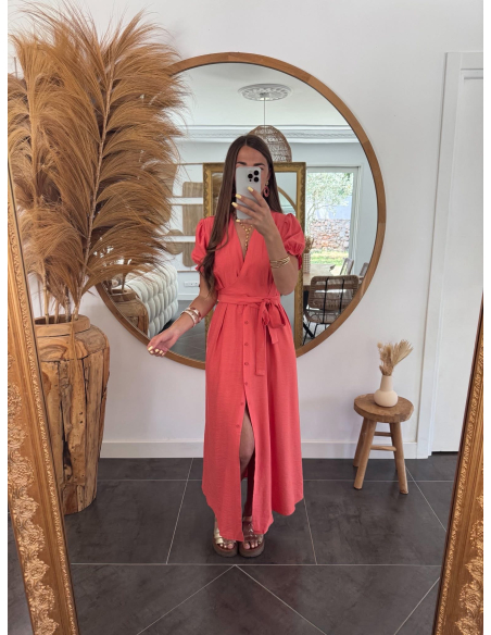 Gloria - robe longue terracotta