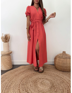 Gloria - robe longue terracotta 2