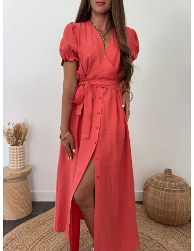 Gloria - robe longue terracotta