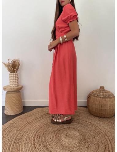 Gloria - robe longue terracotta