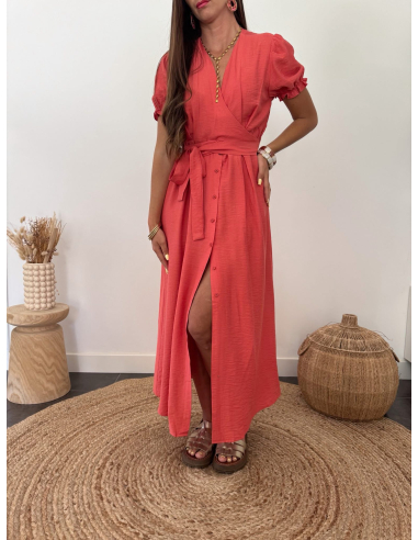Gloria - robe longue terracotta