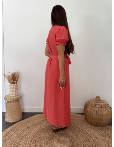 Gloria - robe longue terracotta