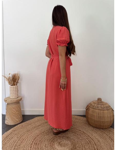 Gloria - robe longue terracotta