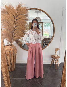 Taylor - pantalon palazzo terracotta