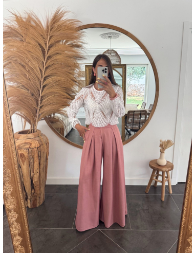 Taylor - pantalon palazzo terracotta
