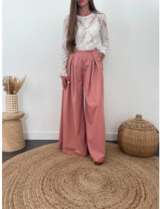 Taylor - pantalon palazzo terracotta 2