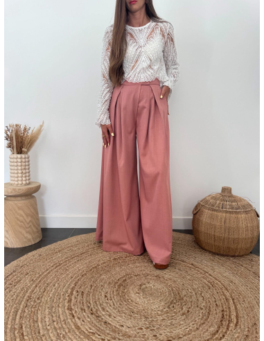 Taylor - pantalon palazzo terracotta