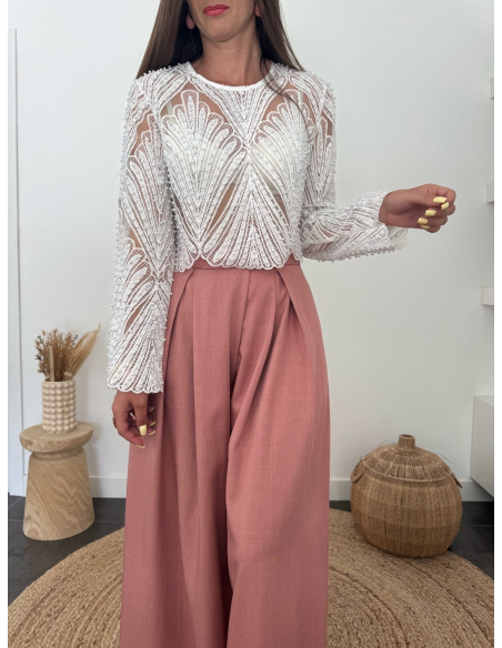 Taylor - pantalon palazzo terracotta
