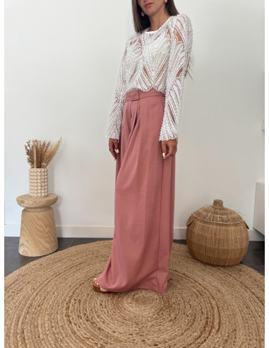 Taylor - pantalon palazzo terracotta