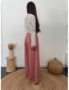 Arina - blouse dentelle perlé blanche 2