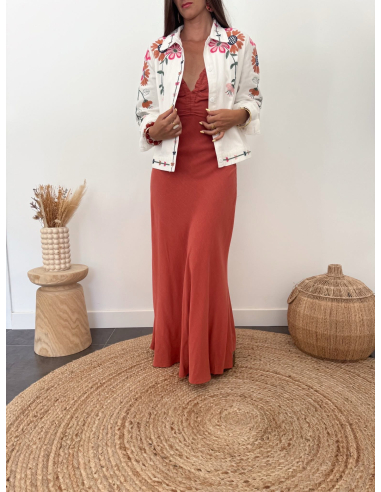 Mindy - veste brodée fleurie