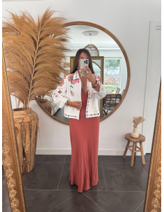 Mindy - veste brodée fleurie