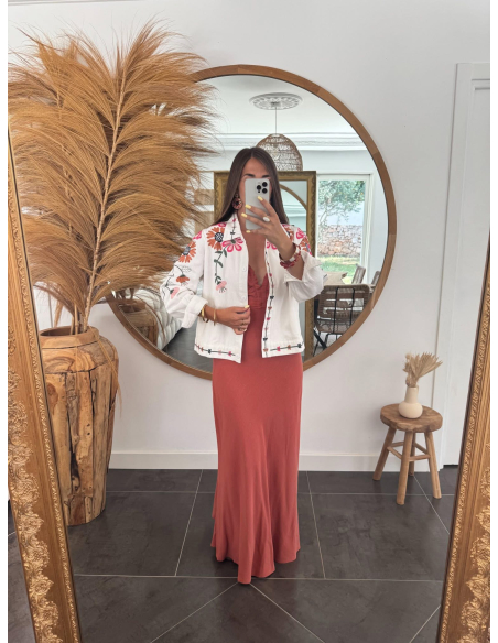 Mindy - veste brodée fleurie