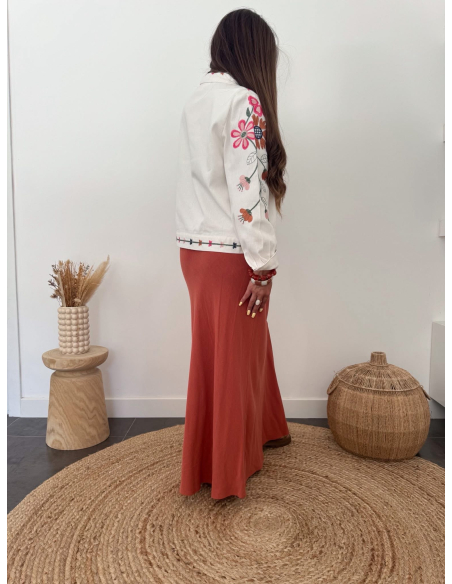 Mindy - veste brodée fleurie