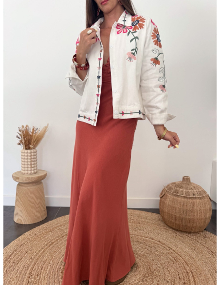 Mindy - veste brodée fleurie