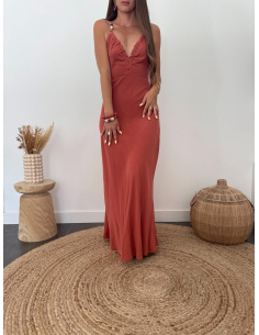 Philina - robe en lin terracotta 2
