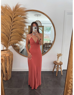 Philina - robe en lin terracotta