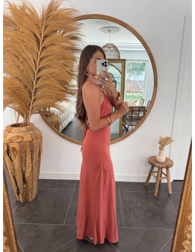 Philina - robe en lin terracotta