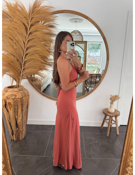 Philina - robe en lin terracotta