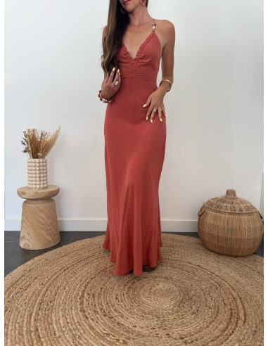 Philina - robe en lin terracotta